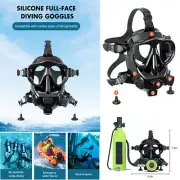 Full Face Diving Goggles Silicone Anti-Fog Mask Underwater Breathing Snorkel Kit