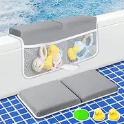 Baby Bath Kneeler and Elbow Rest Pad Set, Quick Dry Bath Kneeling Pad Thick Soft Non-Slip Baby Bathtub Mat for Baby Bathing, Baby Accessories Organizer, Gifts for Parents, Grey