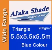 Heavy Duty Shade Sail Blue Triangle 5.5m x 5.5m x 5.5m, 5.5x5.5x5.5m, 5.5 by 5.5