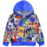 5-9 Years Kids Boys Girls Rainbow Friends Hooded Zip Up Jackets Outwear Tops Gifts B 7-8 Years