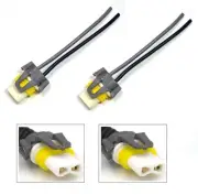 Wire Pigtail Female Ceramic 9006 HB4 Two Harness Head Light Low Beam Bulb Socket