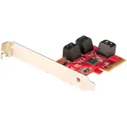 StarTech.com SATA PCIe Card, 6 Port PCIe SATA Expansion Card, 6Gbps SATA Adapter, Stacked SATA Connectors