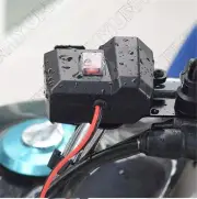 Motorcycle Cigarette Lighter Socket Dual USB Charger Red LED Voltmeter+Switch