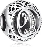 [NINGAN] Letter Alphabet Charm 925 Sterling Silver Charms Fits Pandora, European Bracelets Compatible