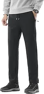[AbleTree] Men's Winter Outdoor Hiking Pants Short Length 27-30" Water Repellent Softshell Fleece Lined Warm Sweatpants