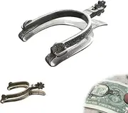 [Generic] Vintage Western Spur Silver Money Clip, Spur Cash Cli P Metal Bill Holder, Personalised Money Clip, Creative Metal Sp Ur Cash Holder, Very Collectable! Spins (#b)