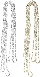 BATHVEVE 2Pcs Nail Rhinestones Chain Manicure Jewelry for DIY Nail Art Decoration Chains for Elegant Nail Design for Natural Artificial Nails