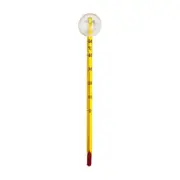 SLIM YELLOW THERMOMETER GLASS L(FL9) For Fish Shrimp Snail Tank Aquarium