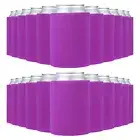 50Pcs 10oz Blank Beer Can Cooler Sleeves Bulk Collapsible Soda Bottles Purple