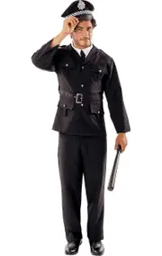 Orion Costumes Mens Police Officer Fancy Dress Costume Black Standard