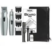 WAHL Mustache & Beard Haircut Trimmer Kit w/ Nose Trimmer Battery 12 Pieces