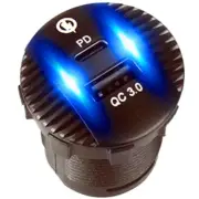 Dual Ports Car Charger USB PD QC3.0 Fast Charging Power Adapter Embedded Socket (for: Mitsubishi)