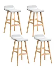 [Artiss] Wooden Bar Stools in White