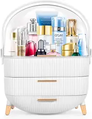 Makeup organizer for vanity Skincare Organizer for Bathroom Countertop Vanity, Skin care product jewelry storage box.(WHITE)
