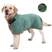GGP L Green Pet Dog Quick Dry Bathrobe Absorbent Towel Robe For Medium And Large Dogs