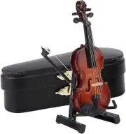 Piao Miniature Violin, Wooden Mini Violin Model With Stand For Musician Home Office Shop Decoration Gift