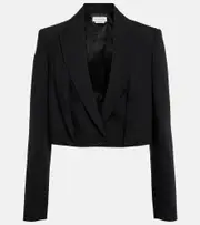[McQueen] McQueen Cropped wool blazer AU 6 black