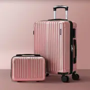 Mazam 2PCS Luggage Suitcase Trolley Set Carry On TSA Storage Hard Case Pink