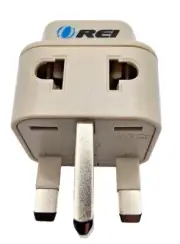 OREI USA to UK, UAE, Hong Kong, Type G Adapter Plug 2 in 1 - Beige