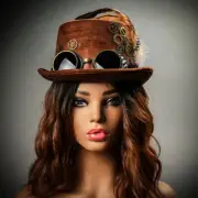 Women Brown Steampunk Deluxe Costume Feather Goggles Top Hat Party Head Gear