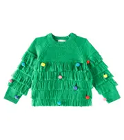 [Stella McCartney Kids] Stella McCartney Kids Fringed sweater Y 3 green