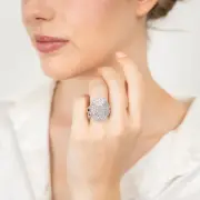 2 Carat Diamond Cluster Ring in 9ct Yellow Gold, Q