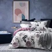 100% Cotton Printed Quilt Cover Set - Plush Pink Blooms