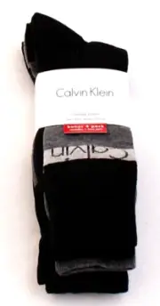 Calvin Klein Black & Gray Crew Socks 4 in Package Men's 7-12 NWT