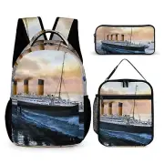 Retro Titanic Famous Old Historic 3 Piece Backpack Set Cute Travel Daypack Se...