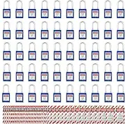 SAFBY 50 Keyed Different Lockout Tagout Locks with 50 Lock Out Tag Out Tags - Loto Safe Padlocks for Lock Out Tag Out Stations and Devices (1-50 Blue)