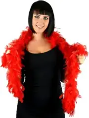 Red Boa Feather Necklace Boa-Turkey Adult Halloween/Party Accessory