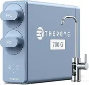 Thereye 8 Stage Reverse Osmosis System, 700 GPD Tankless Reverse Osmosis Water Filter, Under Sink RO Water Filtration System, Reduce PFAS/TDS, Smart LED Faucet, 2:1 Pure to Drain, Blue
