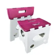Folding Step Stool Compact Plastic Foldable Step Stool Holds Up to 300 big Red