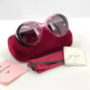 GUCCI GG Oversized Round Logo Sunglasses Womens Pink Black GG0368S Retro 70s 80s
