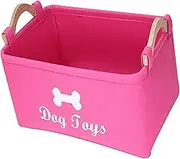 Pet Toy Organizer Boxes Dog Treats Organiser Boxes Multiuse with Handles Collapsible Kids Toy Chest Organizer Large, Pink