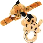 BESPORTBLE 2Pcs Plush Animal Slap Bracelets Jungle Theme Party Favors Cute Slap Bands for Adorable Animal Wrist for Birthday Celebrations School Events Halloween Christmas