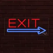 NEW "EXIT" w/RIGHT ARROW 30x12X1 INCH LED FLEX WINDOW/WALL INDOOR SIGN 30237