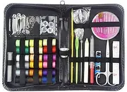 ZXUY Sewing Kit for Adults, Sewing Supplies and Accessories for Home Travel and Emergency, DIY Sewing Kits Scissors Thimble and Clips Sewing Needle and Thread Kit Beginner/Kids/Traveler (Black)