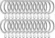 WYJREES 40 Pack Curtain Rings 32mm Metal Drapery Curtain Rings Hanging Rings Curtain Rods Hooks for Curtains and Rods, Drape Sliding Eyelet Rings(Silver)