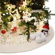 Christmas Tree Skirt 50 Inch Large Faux Fur Christmas Tree Skirt Golden Holly...