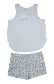 Roudelain Lush Luxe Tank Top & Shorts 2-Piece Pajama Set XL NWT Light Blue