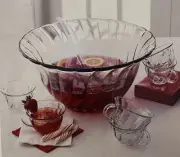 Target Punch Bowl Set Glass 18 Pc Holiday Party Celebration Clear & 8 Cups Set