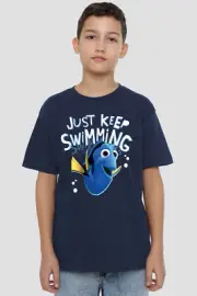 Finding Nemo Dory Just Keep Swimming Kids T-Shirt Navy