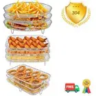 Air Fryer Rack Stainless Steel 3 Layer Grill Basket Baking Tray Accessories