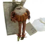 Vintage Mark Roberts Pumpkin Pie Fairy Ornament Posable Elf Fall Thanksgiving