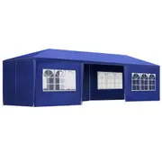 Gazebo Outdoor Marquee Wedding Camping Tent Blue - 3x9m