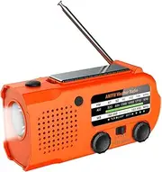 Solar AM/FM/NOAA Weather Radio 5000mAh Emergency Hand Crank Portable Radio with SOS Alarm Flashlight Earphone Jack Reading Light Cellphone Charger, for Household Outdoor Survival