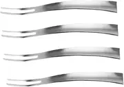 ABOOFAN 4Pcs Stainless Steel Two Tine Fork Elegant Tableware for Cake Fruit and Appetizers Versatile Compact Design for Home Parties and Restaurants