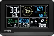 Ecowitt WS3910 Weather Station Display Console, with 7.5'' LCD Large Display, Built-in Indoor Temperature&Humidity&Barometric Pressure and CO₂ Detector Sensor, 433 MHz