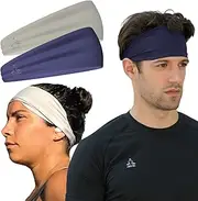 [Temple Tape] Headbands Men Women - Mens Sweatband & Sports Headband Moisture Wicking Workout Sweatbands Running, Crossfit, Yoga Bike Helmet Friendly